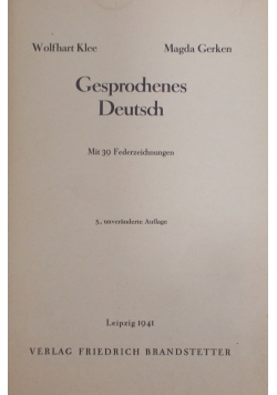 Gesprochenes Deutsch , 1941 r.