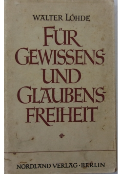 Fur Gewissens und Glaubends -freiheit, 1941r