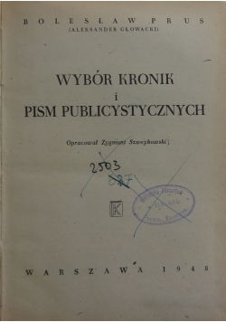 Wybór kronik i pism publicystycznych, 1948 r.