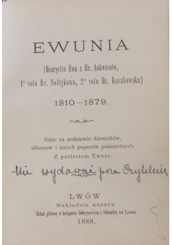Ewunia, 1888 r.