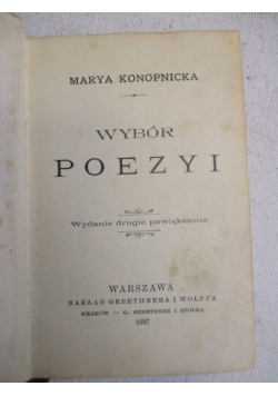 Wybór poezyi, 1897 r.