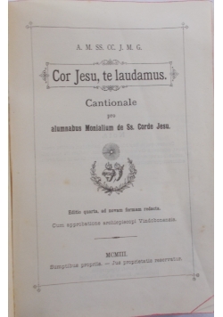 Cor Jesu, te laudamus,1903r.