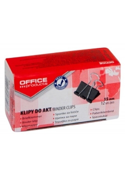 Klipy do akt 15mm Office Products 12 sztuk