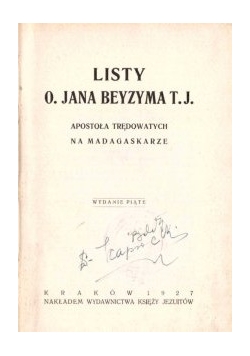Listy O. Jana Beyzyma T.J, 1927 r.