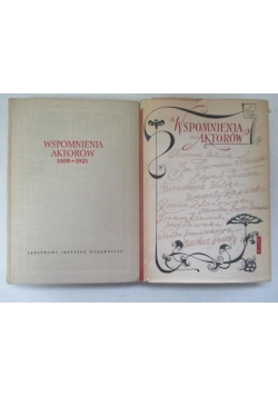Wspomnienia aktorów 1800-1925, Tom I-II