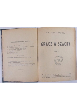 Gracz w szachy Tom I 1927 r.