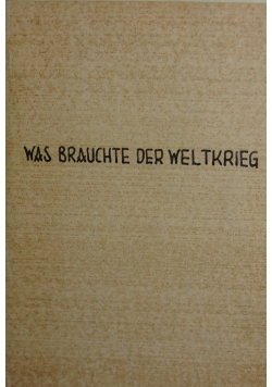 Was brauchte der weltkrieg, 1919 r.
