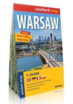 Warszawa (Warsaw) comfort! map laminowany plan kieszonkowy