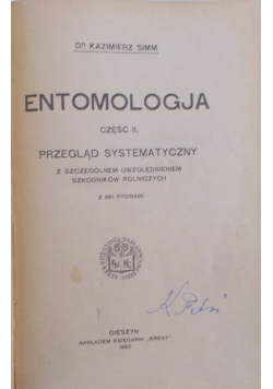 Entomologja, 1925r