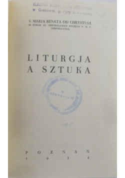Liturgia a sztuka, 1934r.