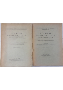 Roczniki dziejów społecznych i gospodarczych tom 10 i 11, 1949 r.