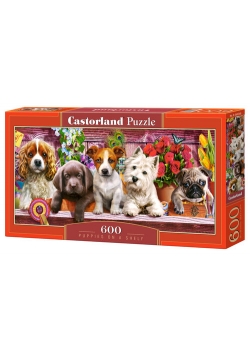 Puzzle 600 Puppies on a Shelf
