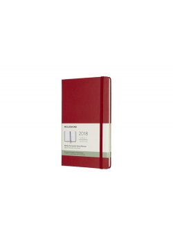 Kalendarz 2018 tygodniowy horyzontalny Moleskine 12M L, twarda oprawa, czerwony szkarłatny