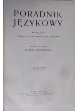 Podręcznik językowy, 1909 r.