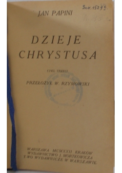 Dzieje Chrystusa I,II, III