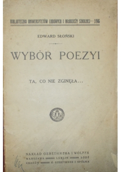 Wybór poezyi, 1918r