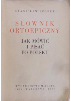 Słownik ortoepiczny. 1937r.