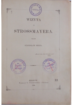 Wizyta u Strossmayera, 1884 r