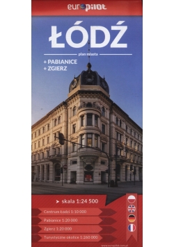 Łódź Zgierz Pabianice Plan miasta 1:24 500