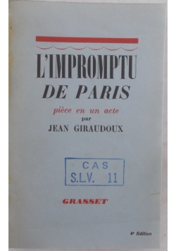 L'impromptu de Paris, 1937 r.