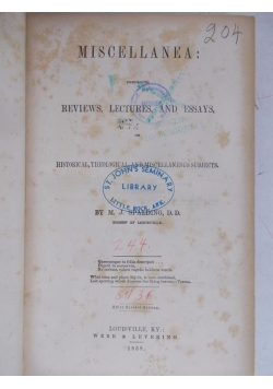 Miscellanea, 1858 r.