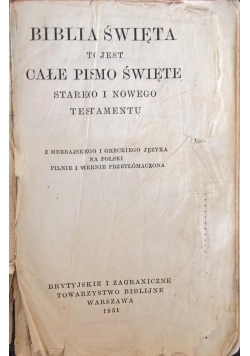 Biblia święta to jest całe Pismo święte