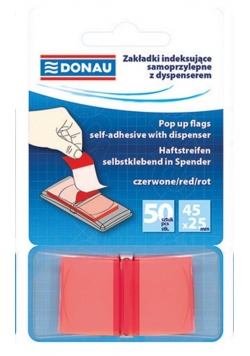 Zakładki indeksujące samoprzylepne z dyspenserem czerwone