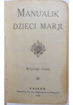 Manualik dzieci Marji, 1921 r