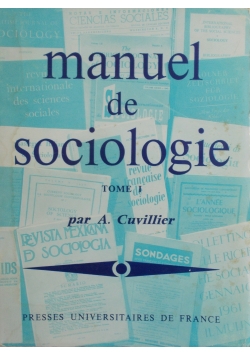 Manuel de Sociologie tome 1