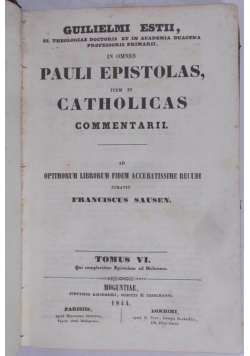 Catholicas Commentarii Tom VI, 1844 r.