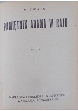 Pamiętnik Adama w raju, 1949 r.