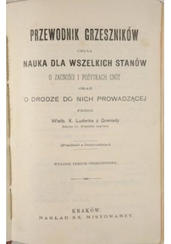 Przewodnik grzeszników, 1913 r.
