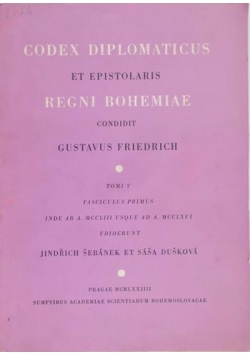 Codex Diplomaticus, tom V