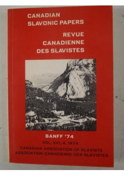 Canadian Slavonic Papers. Revue Canadienne Des Slavistes