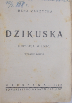 Dzikuska, 1928 r.
