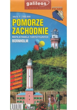 Pomorze Zachodnie mapa atrakcji turystycznych 1:160 000