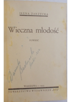 Wieczna młodość, 1933 r.