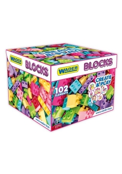 Klocki 102 elementy dla dziewczynek w kartonie