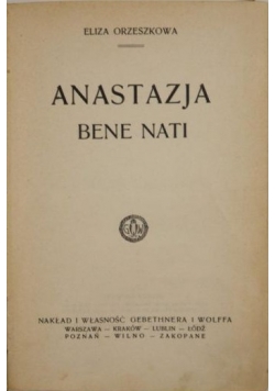 Anastazja Bene Nati, 1925r.
