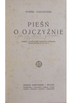 Pieśń o Ojczyżnie, 1928r