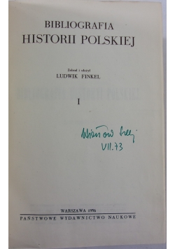 Bibliografia Historyi Polskiej,Reprint z 1891 r.