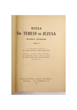 Dzieła Św. Teresy od Jezusa, 1943 r.
