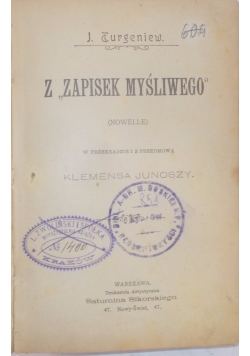 Z zapisek myśliwego, 1879r.