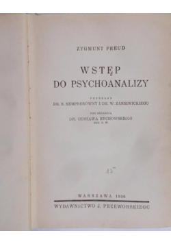 Wstęp do psychoanalizy, 1936 r.