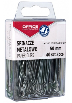 Spinacze metalowe srebrne 50mm 40 sztuk