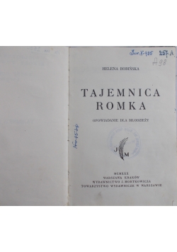 Tajemnica Romka, 1936 r.
