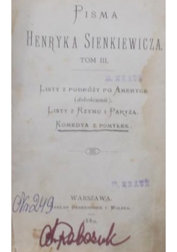 Pisma Henryka Sienkiewicza , 1880 r.