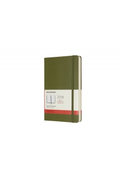 Kalendarz 2018 dzienny Moleskine 12M L, twarda oprawa, oliwkowy
