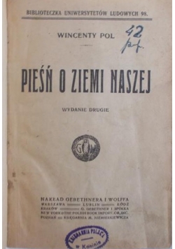 Pieśń o ziemi naszej, 1930r