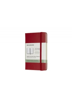 Kalendarz tygodniowy horyzontalny Moleskine 12M P, twarda oprawa, czerwony szkarłatny